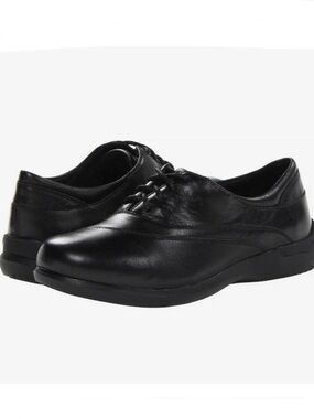 Aravon Francesca Black Leather Lace Up Comfort Casual Oxford Shoes Size 9.5